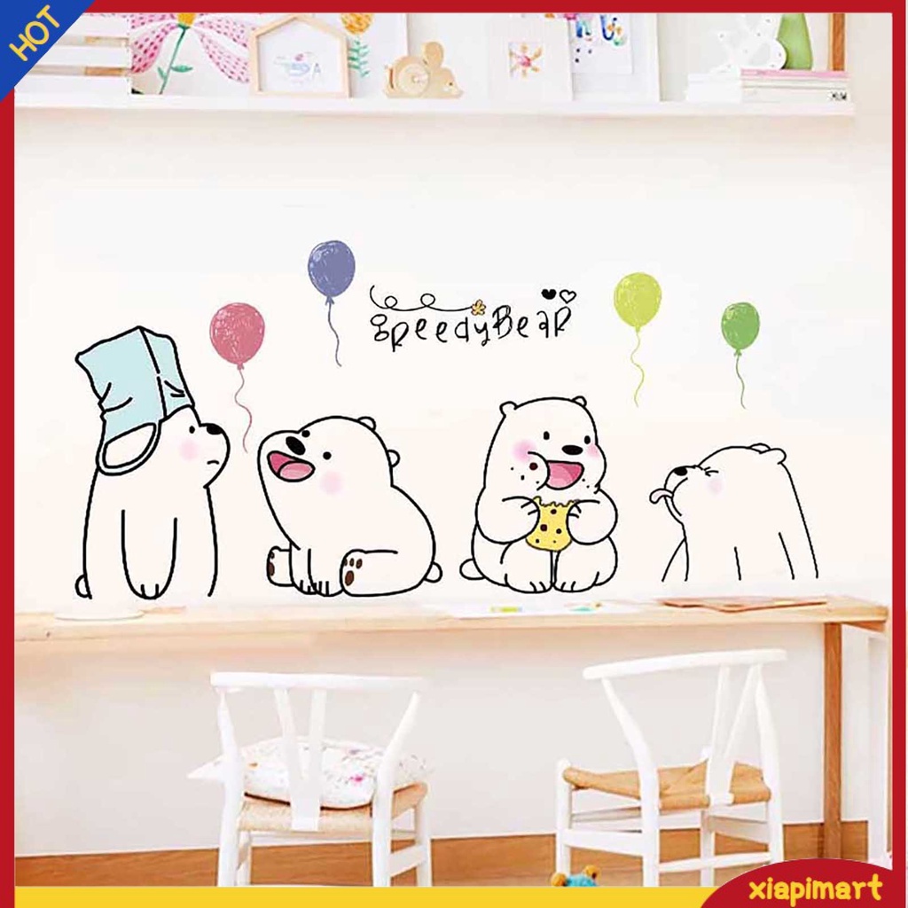 <xiapimart> สติกเกอร์ติดผนัง ลายการ์ตูนหมี สำหรับตกเเต่งบ้าน
