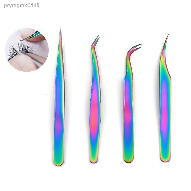 Colorful stainless steel Titanium Eyelash Grafting Tweezers, Dolphin Clip Tweezers Makeup Tool
