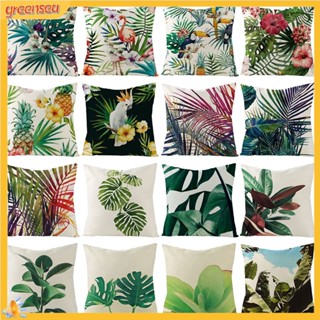 (greensea) Bird Flowers Banana Leaf ปลอกหมอนสําหรับตกแต่งบ้านโซฟาที่นอน