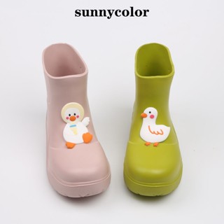 ❉♛SUNNYCOLOR รองเท้ากันฝนผู้หญิงผู้ใหญ่ฤดูร้อนแฟชั่นด้านล่างหนากันลื่นน่ารักสวมใส่กันน้ำน่าเกลียดรองเท้ากันฝนน่ารัก