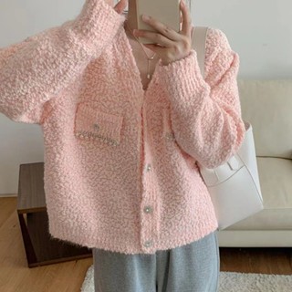 เสื้อกันหนาว สีฟ้าอ่อน สไตล์ฝรั่งเศส เหมาะกับฤดูใบไม้ร่วง
