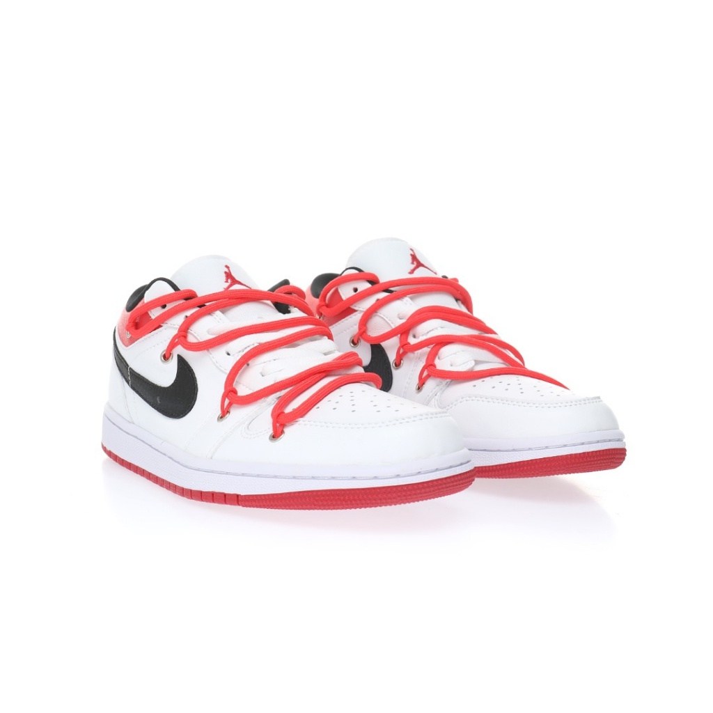 Nike Air Jordan 1 Low White/Red AJ1 รองเท้าผ้าใบ