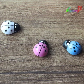 【AG】100Pcs Ladybugs Smooth Charming Colorful 3D Ladybugs Ornaments