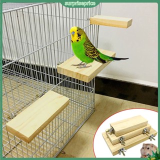 &lt;surprise&gt; Pet Bird Parrot Wood Stand Perch Platform Hanging Cage Decor Paw Grinding Toy