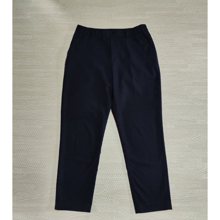 Uniqlo กางเกง Ezy Smart Ankle Pants สีกรม Size L หญิง มือ2
