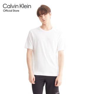 CALVIN KLEIN เสื้อยืดผู้ชายทรง Regular  รุ่น 4MS3K108 110 - สีขาว