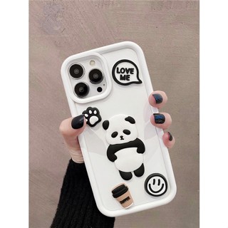 เคสโทรศัพท์มือถือ ลายแพนด้าหน้ายิ้ม สําหรับ apple iPhone 14 13 12 11 Pro Max 14pro 13