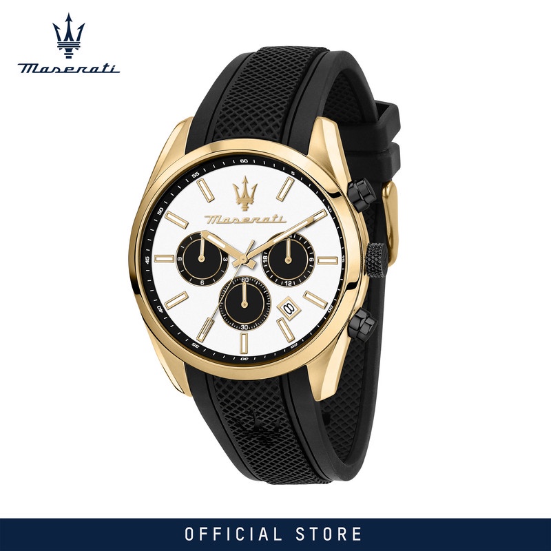 【2 Years Warranty】 Maserati Attrazione 43mm Men's Quartz นาฬิกาข้อมือ R8851151001 With Luminous Dial