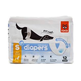 โอบิสุนัข FOFOS DIAPERS MALE DOG SIZE S แพ็ก 12 ชิ้น