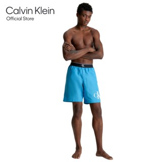 CALVIN KLEIN กางเกงว่ายน้ำผู้ชาย รุ่น KM00859 CY0 - สีฟ้า