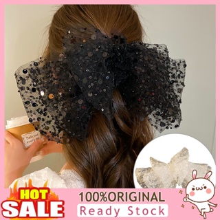 [B_398] Women Hair Barrette Big Bow-knot Shiny Sequin Luxury See-through Mesh Color Hair Decoration Multi Layers Large Princess Style Hair Clip Hair Accessories