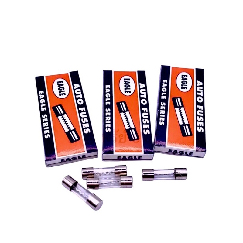 Fuse ฟิวส์แก้ว EAGLE ขนาด 5*20mm~5*20mm/250V (ขายเป็นกล่อง 10ตัว) มีพร้อมส่งในไทย