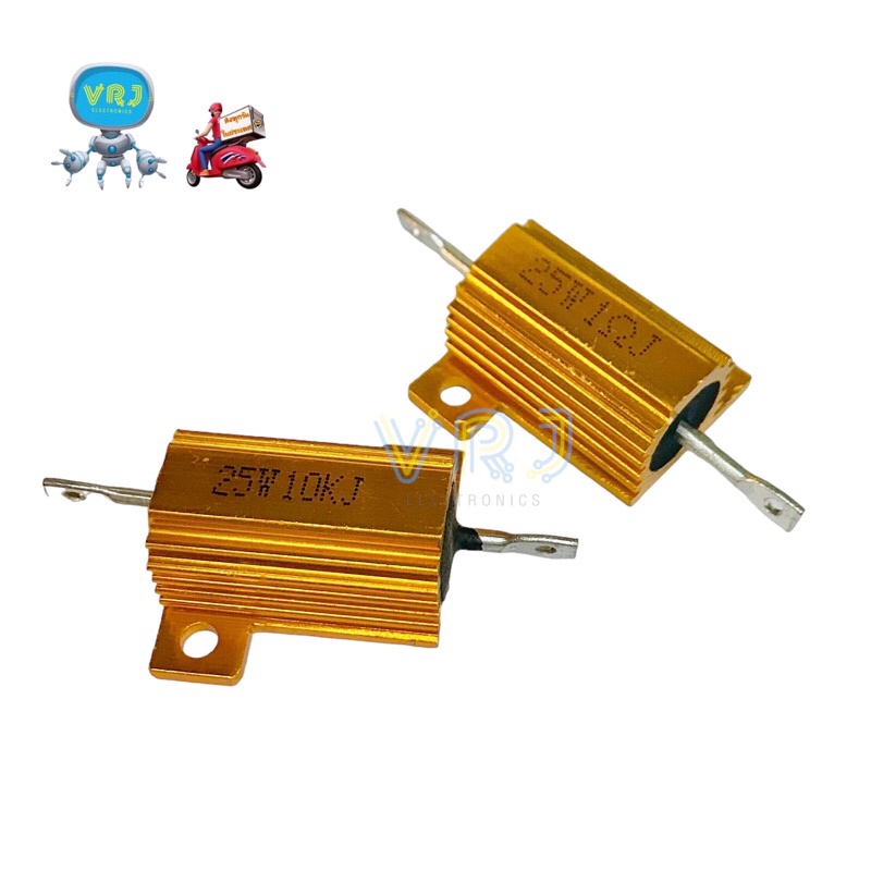 Rซิงค์ ตัวต้านทานอลูมิเนียม 25W 1k 2k 3k 3.3k 5k 10k 20k 47k 50k 1E 1.5E 6E 8E 10E 15E 20E 22E 25E33