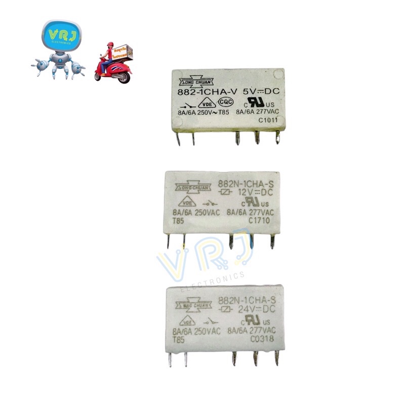 Relay 882N-1CHA-S 8A5ขา มี 5VDC,12VDC,24VDC มีของพร้อมส่ง🚚🇹🇭