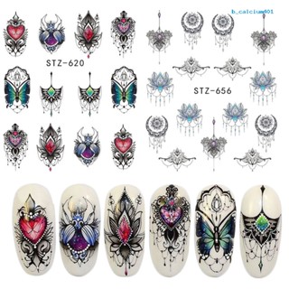 Calciummj Lovely Butterfly Chandelier Petal Nail Art Sticker Water Transfer Decal Manicure