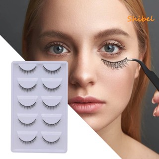 HOT_ 5 คู่/กล่องขนตาปลอมธรรมชาติสบายเส้นใยแต่งหน้าสั้น Extensions Eye Lashes Room