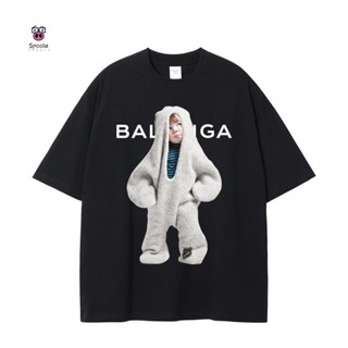 Balenciaga Paris เสื้อยืดแขนสั้น ทรงหลวม สไตล์ยุโรป สําหรับเด็กผู้ชาย