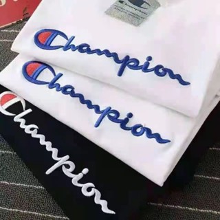 Champion เสื้อยืดแขนสั้น ผ้าฝ้าย ปักลายโลโก้ ทรงหลวม ขนาดใหญ่ แฟชั่นฤดูร้อน สําหรับคู่รัก 2023