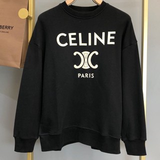 Celine ใหม่ เสื้อกันหนาว ผ้าฝ้ายแท้ ลาย CE Arc de Triomphe เข้ากับทุกการแต่งกาย แฟชั่นสําหรับผู้ชาย และผู้หญิง 2023