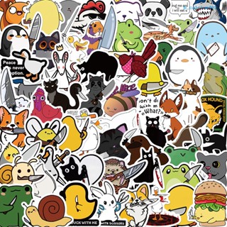 Calciwj 60Pcs Graffiti Stickers Self-Adhesive Rich Elements Waterproof DIY PVC Cartoon Animals Handbook Sticker