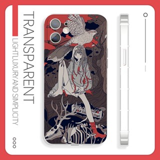 Japanese Art Illustration Dinosaur Fossil Girl Phone Case for 13pro Apple 14 Xiaomi 12OPPOr15