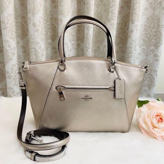 👜👜พร้อมส่งกระเป๋า สีทอง หนังทั้งใบNEW COACH PRAIRIE SATCHEL (COACH F87686)13 1/2"