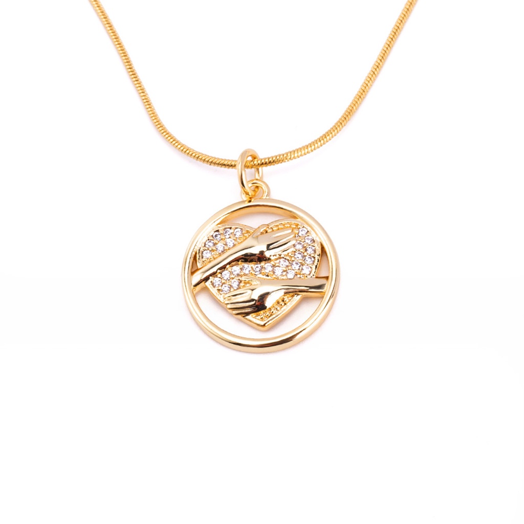 jewelry สร้อยคอทองคำ 18Kสำหรับผู้หญิง สร้อยคอหัวใจรัก จี้ 1n