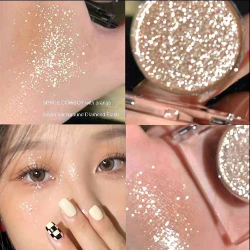 COSMLC อายแชโดว์ ไฮไลท์หน้าโกลด์ฉ่ำวาว ประกายชิมเมอร์วิ้งๆ กลิตเตอร์ เนื้อแน่นละเอียด กันน้ำ ติดทน