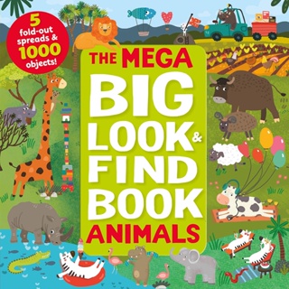NEW! หนังสืออังกฤษ Mega Big Look and Find Animals (Look &amp; Find) [Hardcover]