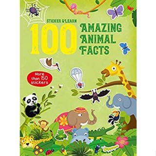 NEW! หนังสืออังกฤษ 100 Fun Fact to Stickeranimals -- Paperback [Paperback]