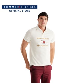 Tommy Hilfiger เสื้อโปโลผู้ชาย รุ่น MW0MW28557 YBI - สีขาว