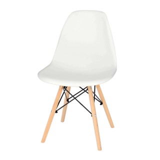 KASSA เก้าอี้ทานอาหารขาไม้ รุ่น 1028C-W สีขาว