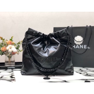 พรี​ ราคา10900 Chanel 22bag Tote ไซส์​เล็ก กระเป๋าแฟชั่นกระเป๋าสะพายไหล่กระเป๋าหิ้วหนังวัว