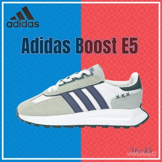 Adidas Originals Retropy Boost E5 ต้นแบบรถแข่งย้อนยุค ชะลอความเร็วรองเท้าวิ่งจ๊อกกิ้ง "ชาสีเขียวอ่อน ม่วงขาว" IE1925