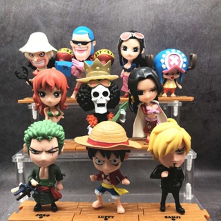 ♨┇▽One Piece Q version hand-run Luffy Sauron Giobana Mei Ace ตุ๊กตาโมเดลตุ๊กตาตกแต่งรอบชุดของขวัญครบชุด