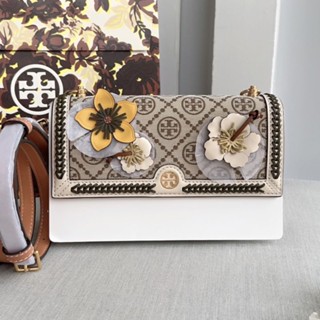 💕👜🥳กระเป๋าสะพายรุ่นใหม่ NEW Tory Burch T Monogram Jacquard Mini Crossbody สวยมาก หรูหรา