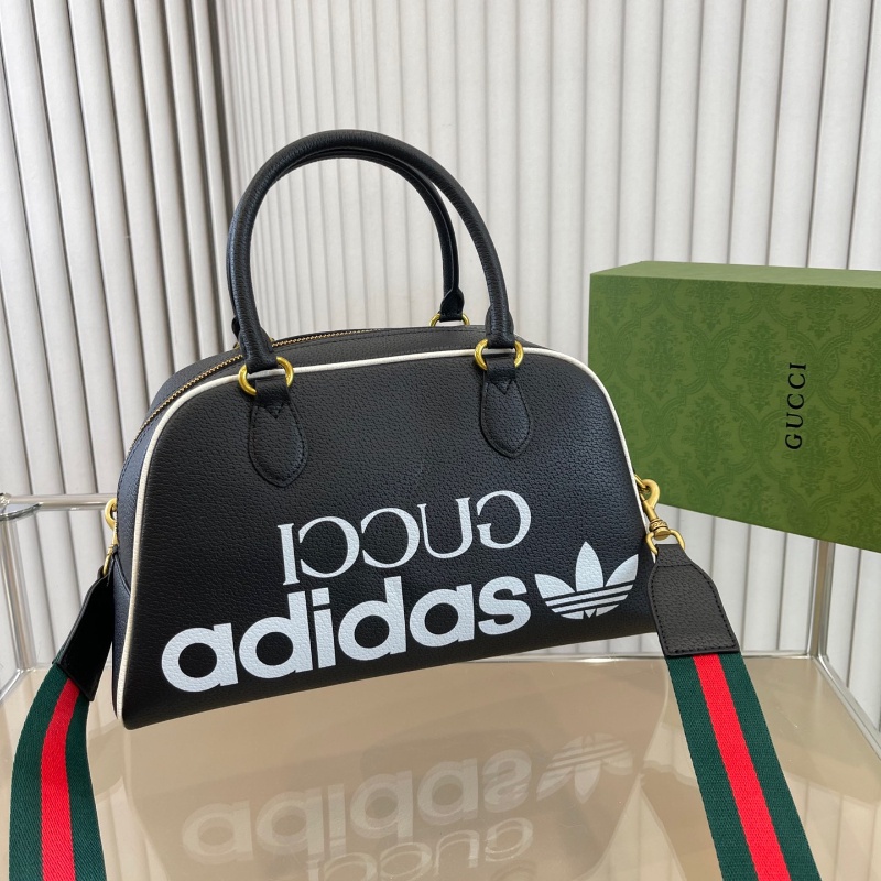 Adidas X Gucci ใหม่ กระเป๋าถือ กระเป๋าสะพายไหล่ สะพายข้าง ลําลอง แฟชั่นสําหรับผู้ชาย ผู้หญิง ติดโบว์ลิ่ง