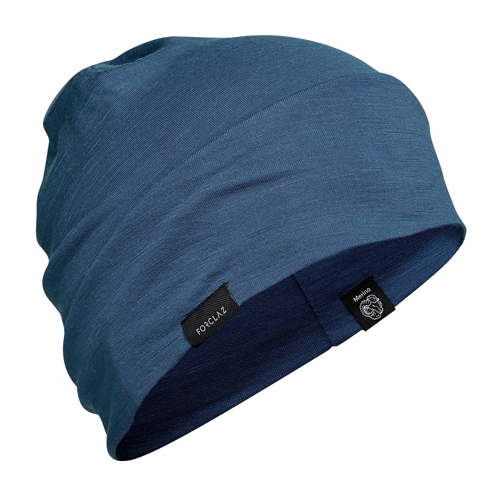 หมวกผ้าเมอริโนวูลสำหรับการเทรคกิ้งบนภูเขารุ่น Trek 500 (สีน้ำเงิน) TREK 500 WOOL BEANIE BLUE
