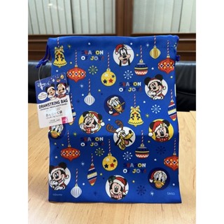 พร้อมส่ง ถุงผ้าหูรูดลาย Christmas  Mickey and friends, Winnie the pooh จากญี่ปุ่น🇯🇵