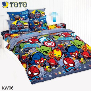 Toto ผ้าปูที่นอน (ไม่รวมผ้านวม) 3.5ฟุต 5ฟุต 6ฟุต มาร์เวล คาวาอิ Marvel Kawaii KW06 #โตโต้ เครื่องนอน ชุดผ้าปู