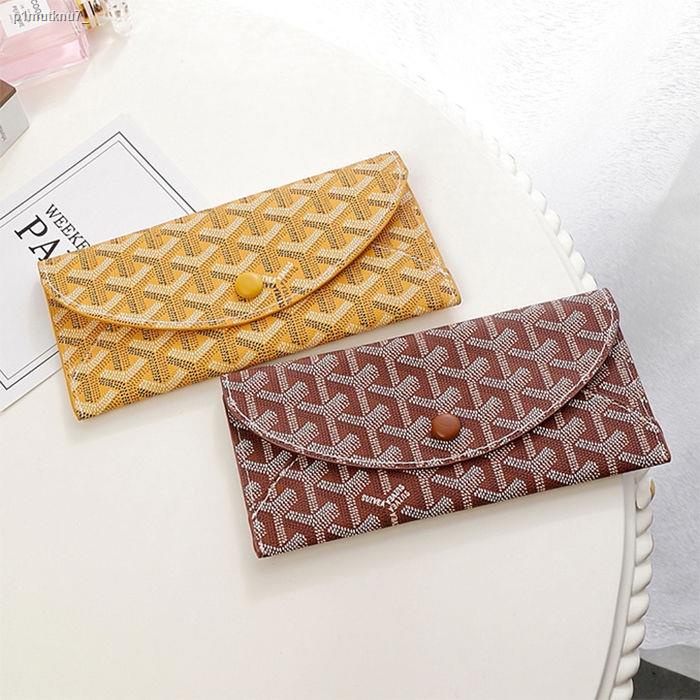 ✓Goyard wallet Business Card Bag Dog Tooth Holder Ultra-Thin Long Practical Handbag PVC Special Material Mobile Phone