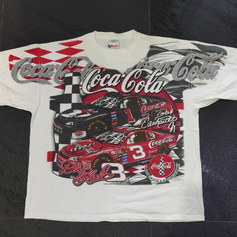 🥇เสื้อยืด NASCAR วินเทจ OVP Coca-cola Racing dale Earhard no.3 ปี 1998  น่าสะสม สภาพดีๆหายากครับ🏆 .