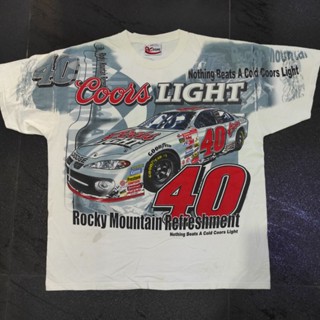 🥇เสื้อยืด NASCAR วินเทจ OVP Coors Light no.40  racing team ปี 2003  น่าสะสม สภาพดีๆหายากครับ🏆 .