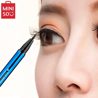 areeya eyeliner อายเลนเนอร์ อาไลเนอร์กันน้ํา MINISO อายไลเนอร์ชนิดน้ำหนาสองหัวกันน้ำกันเหงื่อไม่ลอก (สีดำ)