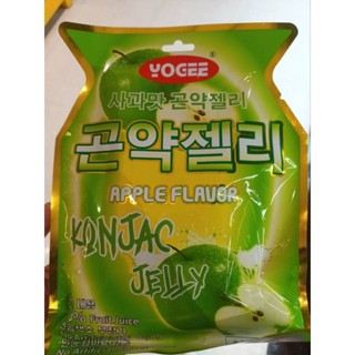 Yogee Apple Flavour Konjac Jelly  ขนมเยลลี่คาราจีแนนผสมผงบุกและน้ำแอปเปิ้ล18% โยกี้  200g