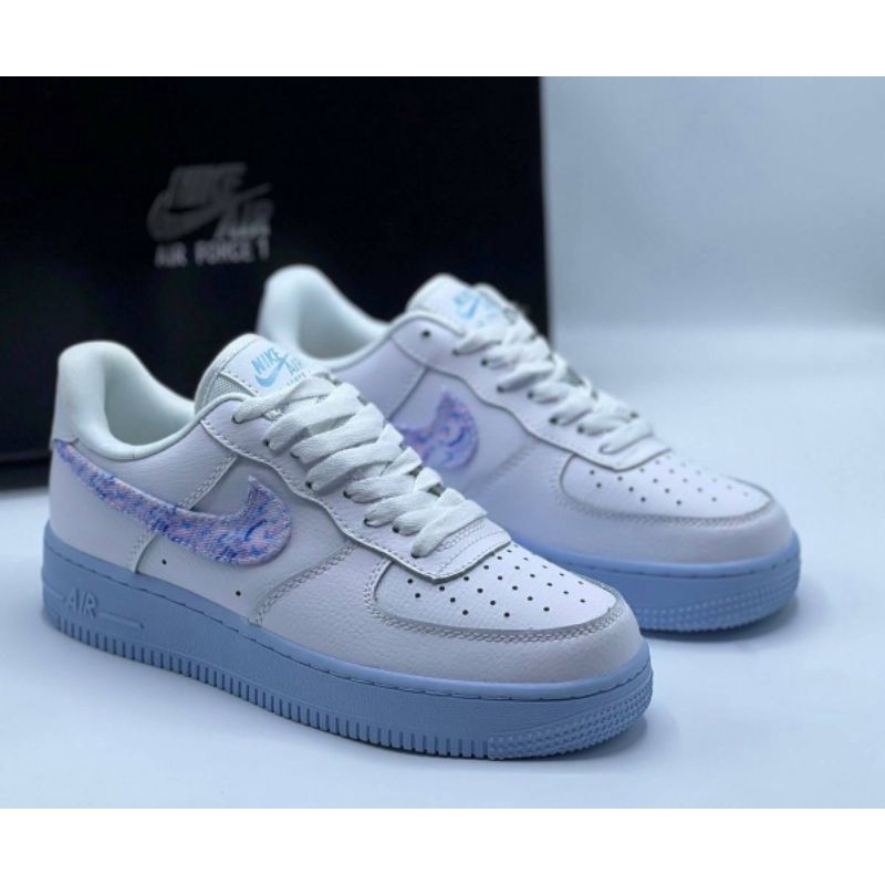 ♝☼รองเท้า Nike Air Force 1 Low Blue Hydrogen ผู้หญิง ส่งฟรีรองเท้าผ้าใบ nike แท้100% ผู้ชาย ผู้หญิง