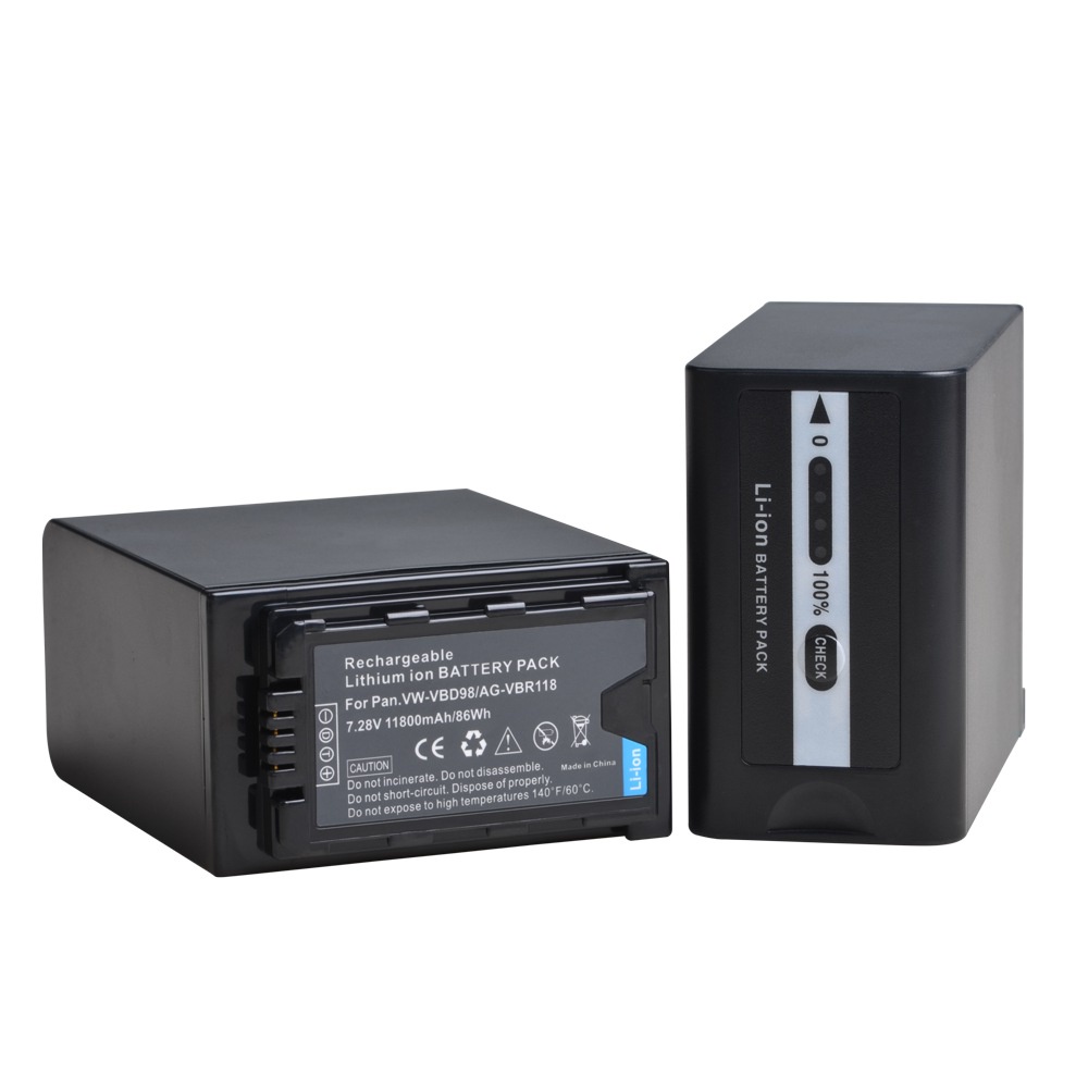 อัพเกรดแบตเตอรี่/เครื่องชาร์จ VW-VBD98สำหรับ AG-VBR59 Panasonic VBR89 VBR118, VW-VBD58 HC-X1000,AC8 