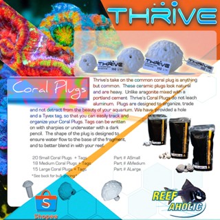 Thrive A Frag Plugs ฐานแฟรกเซรามิกที่เหมือนธรรมชาติที่สุด 3 ขนาด