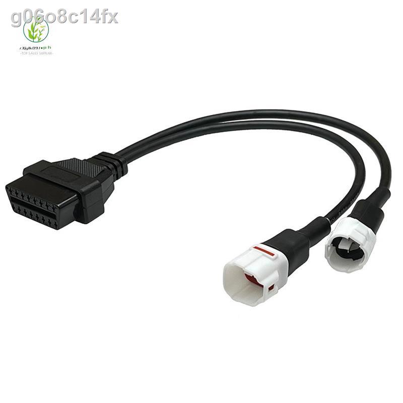 For Yamaha 3Pin + 4Pin 2 in 1 to OBD2 Motorcycle Scanner Cable Works Along with OBD Scanner In Stock