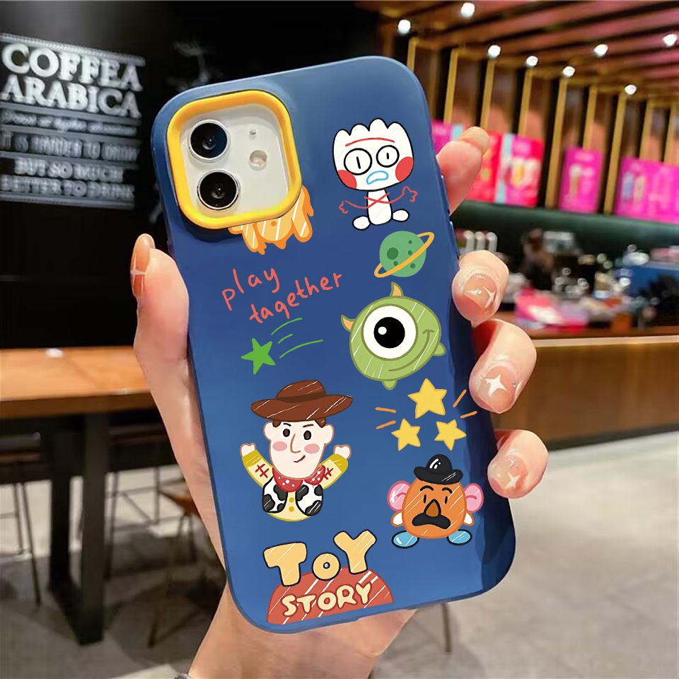 3 in 1 เคสโทรศัพท์มือถือ ซิลิโคน สีพื้น สําหรับ iPhone 14Promax 13 12 11 7Plus X XR